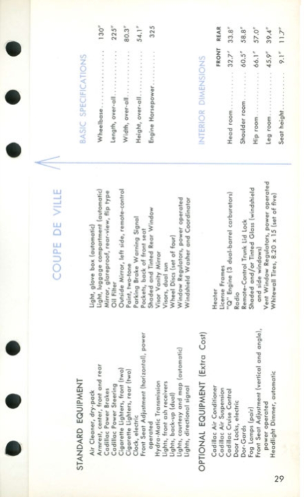 1959 Cadillac Salesmans Data Book Page 23